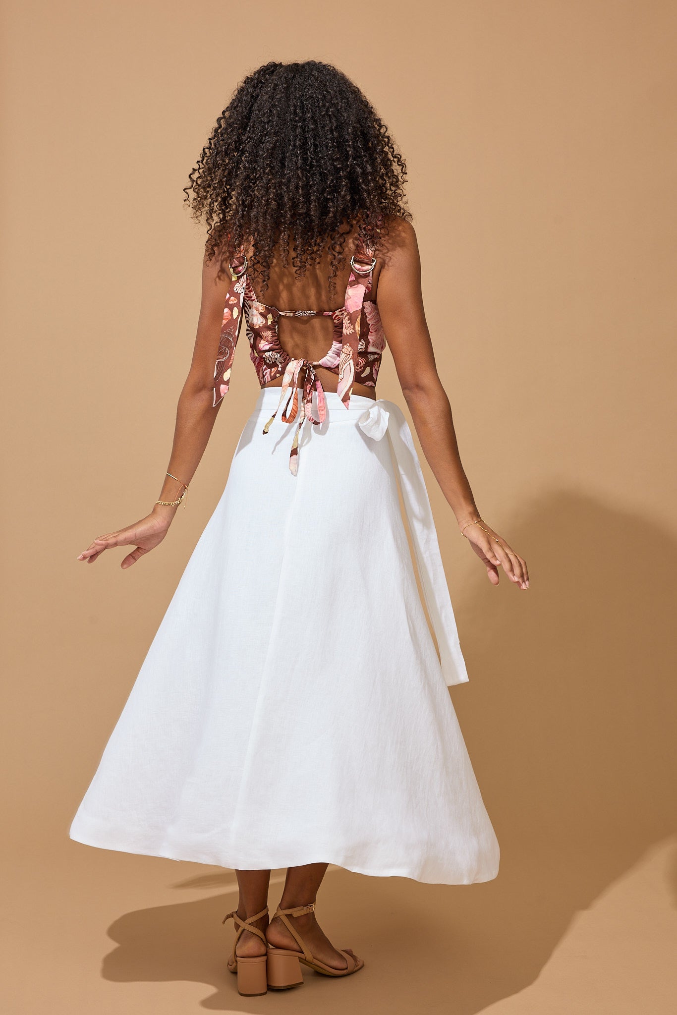 Lola Wrap Skirt - White Linen