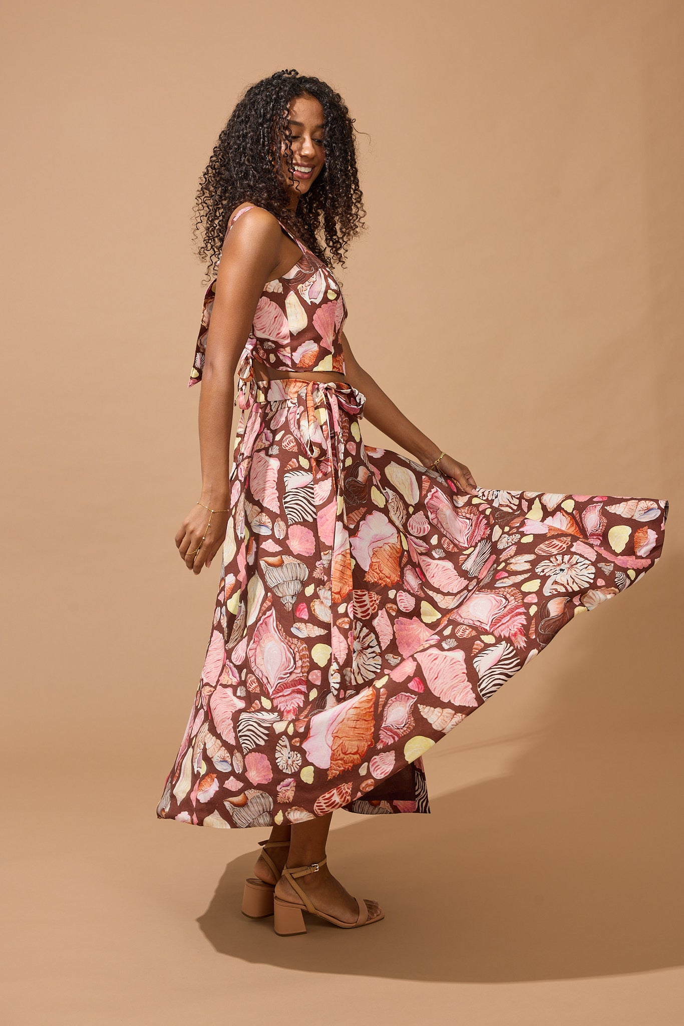 Lola Wrap Skirt - Chocolate Seashell