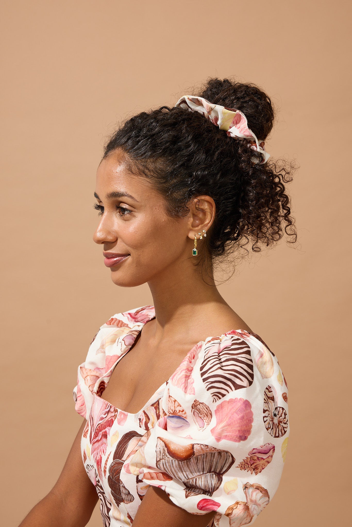 White Seashell Scrunchie