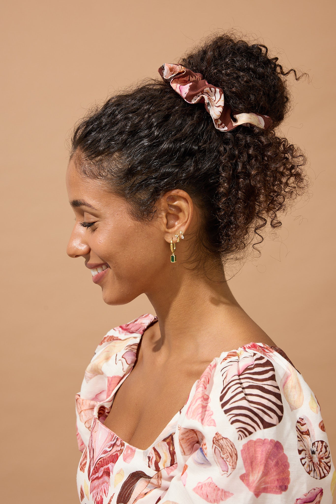 Chocolate Brown Seashell Scrunchie