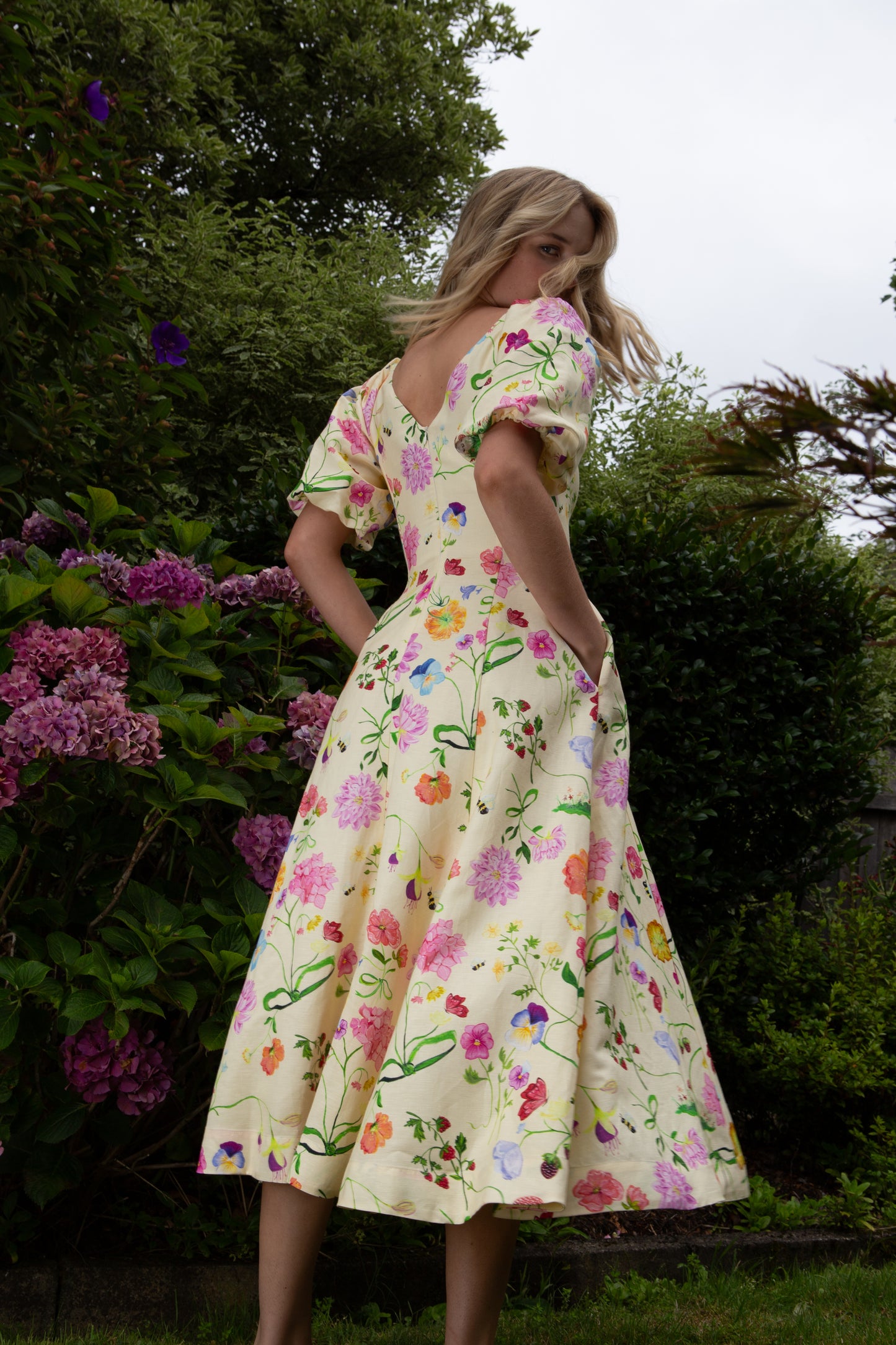 Lila Dreamscape Midi Dress- Butter Yellow