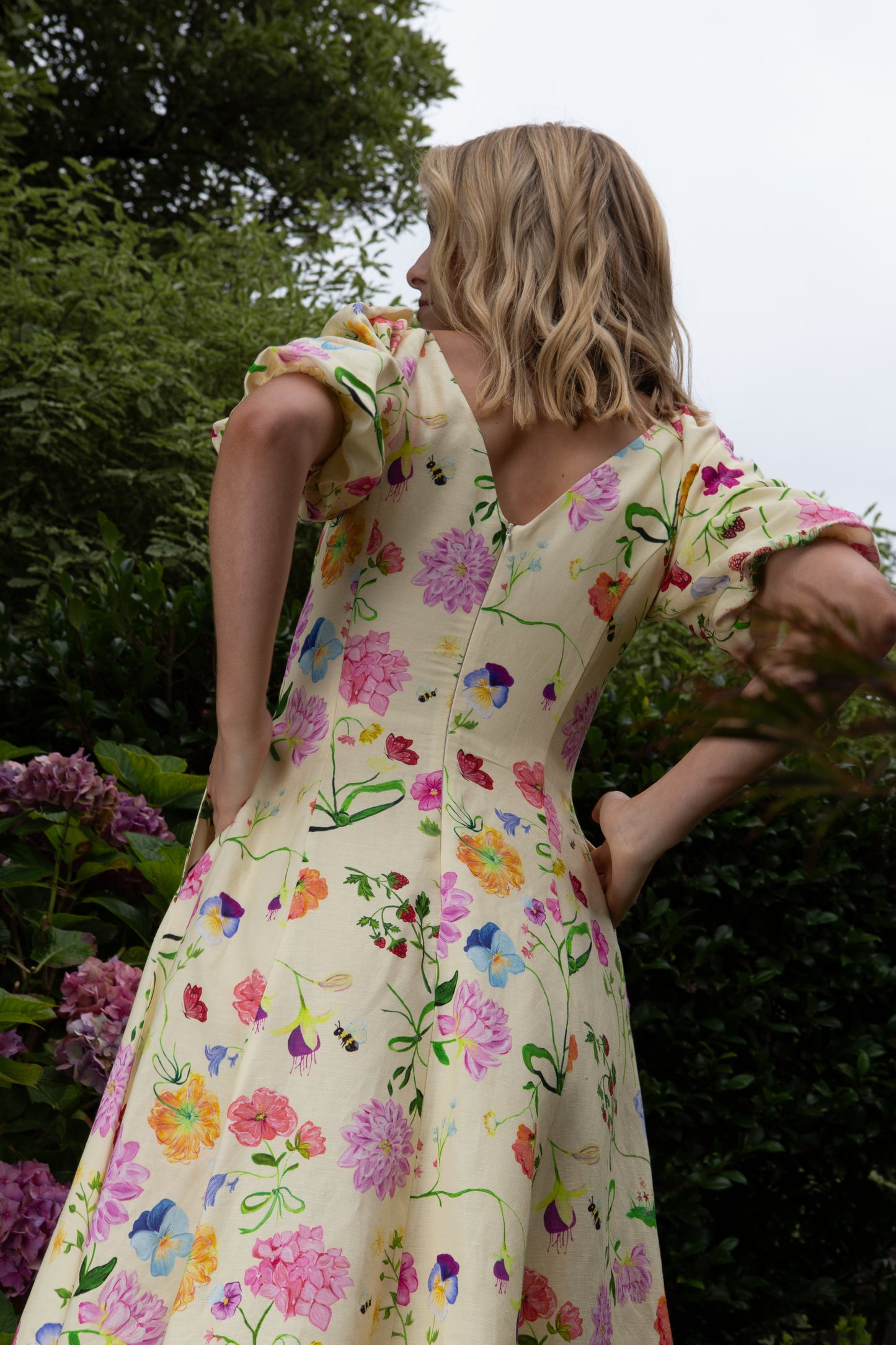 Lila Dreamscape Midi Dress- Butter Yellow