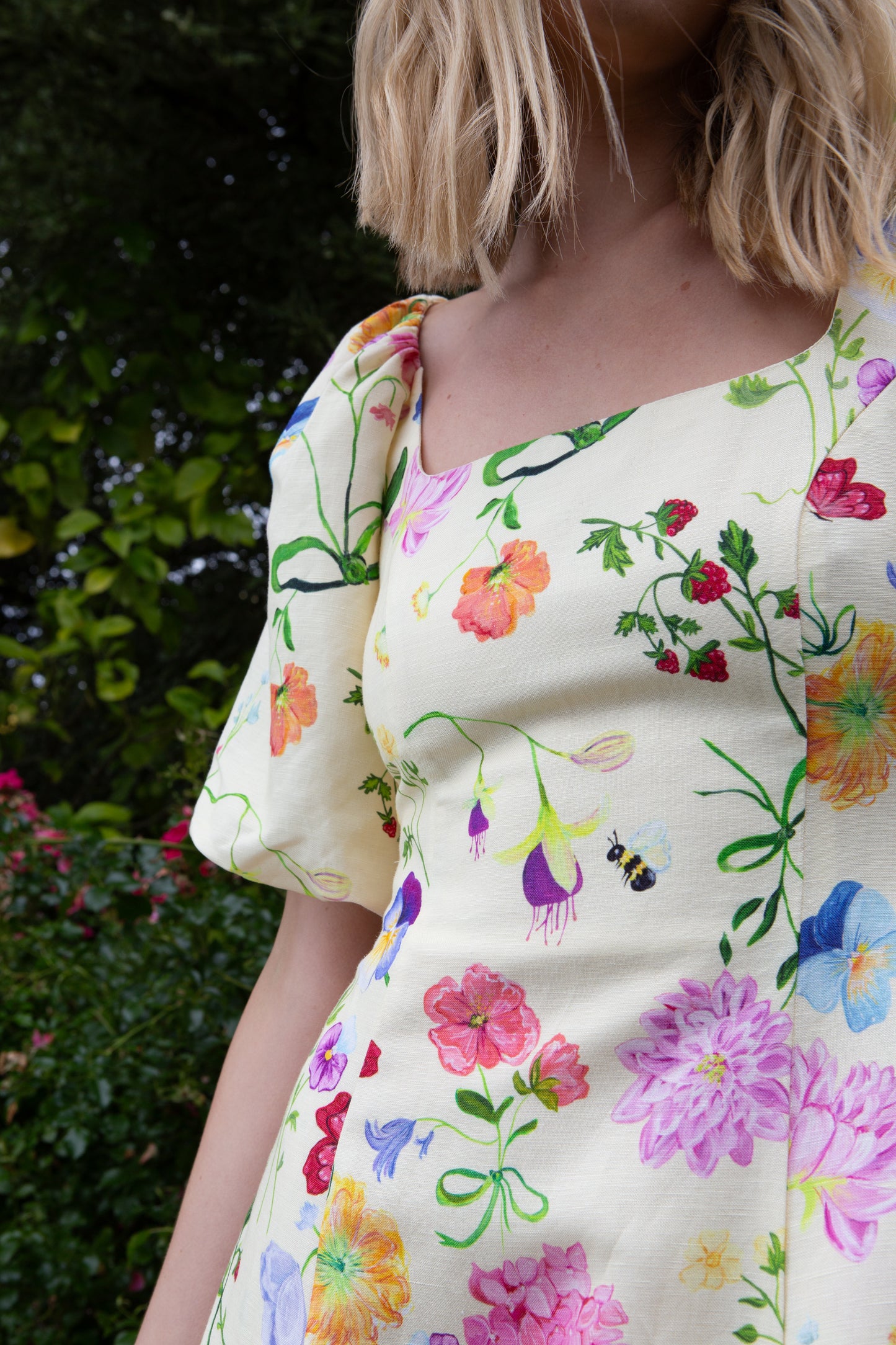 Lila Dreamscape Midi Dress- Butter Yellow
