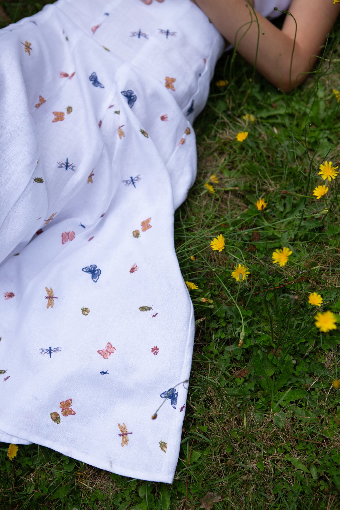 Abi Midi Skirt- Garden Friends Linen