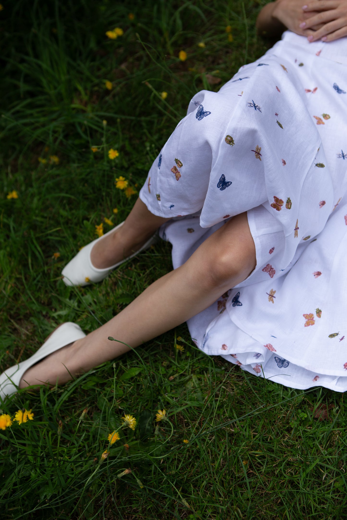 Abi Midi Skirt- Garden Friends Linen