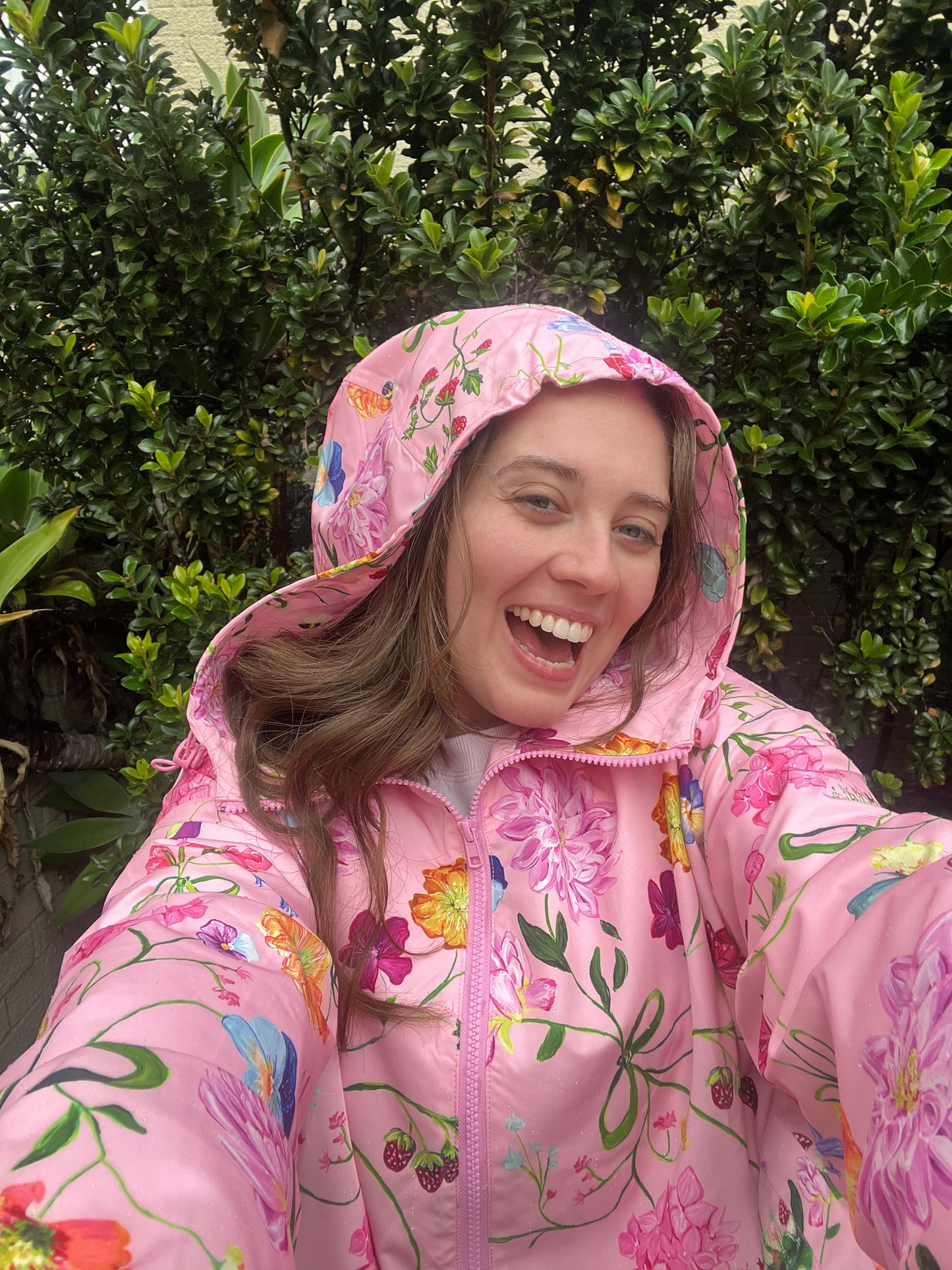Dreamscape Raincoat - Rosy Pink