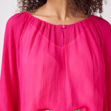 Audrey Fuchsia Silk Blouse