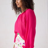 Audrey Fuchsia Silk Blouse