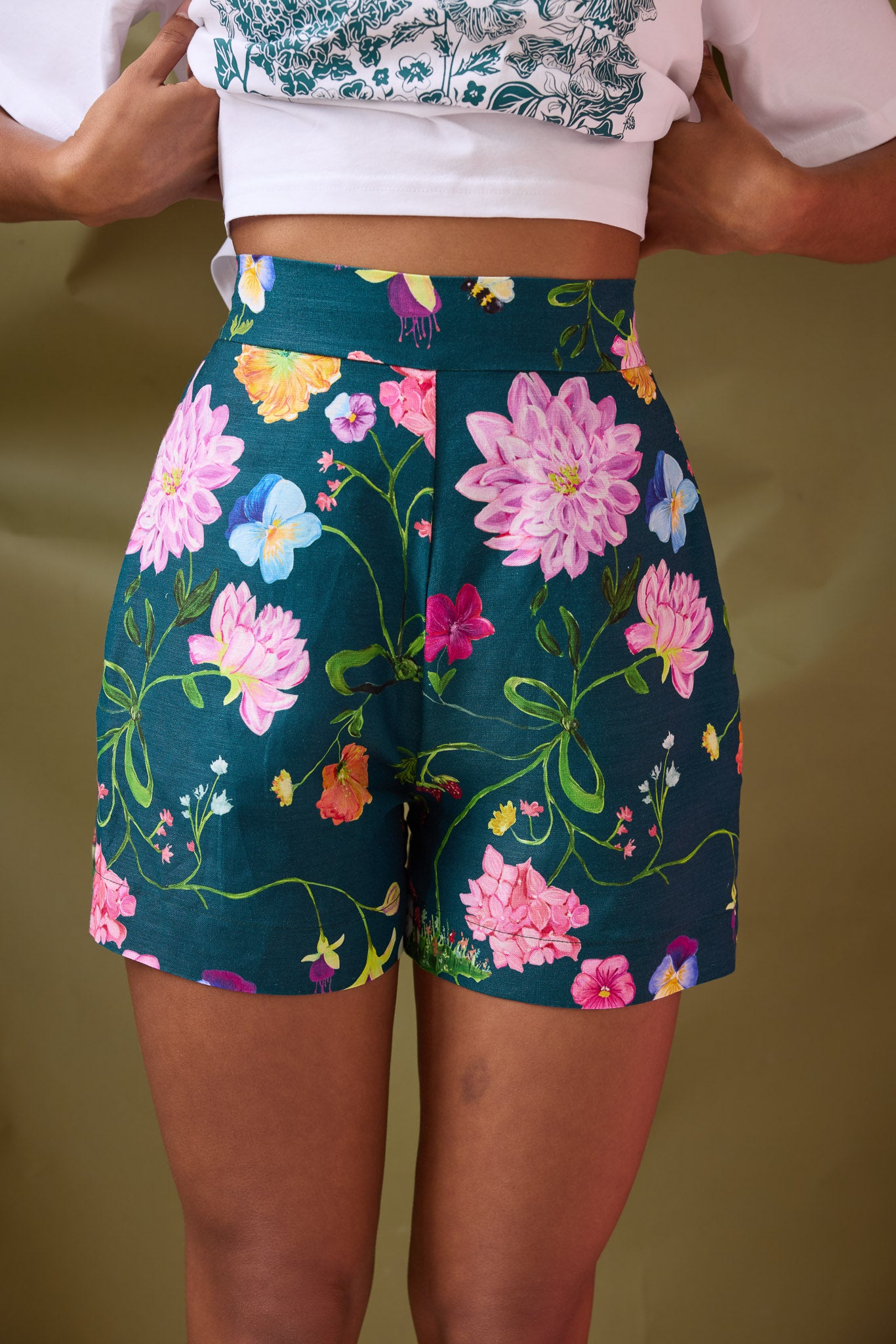 Novie Dreamscape Shorts- Forest Green