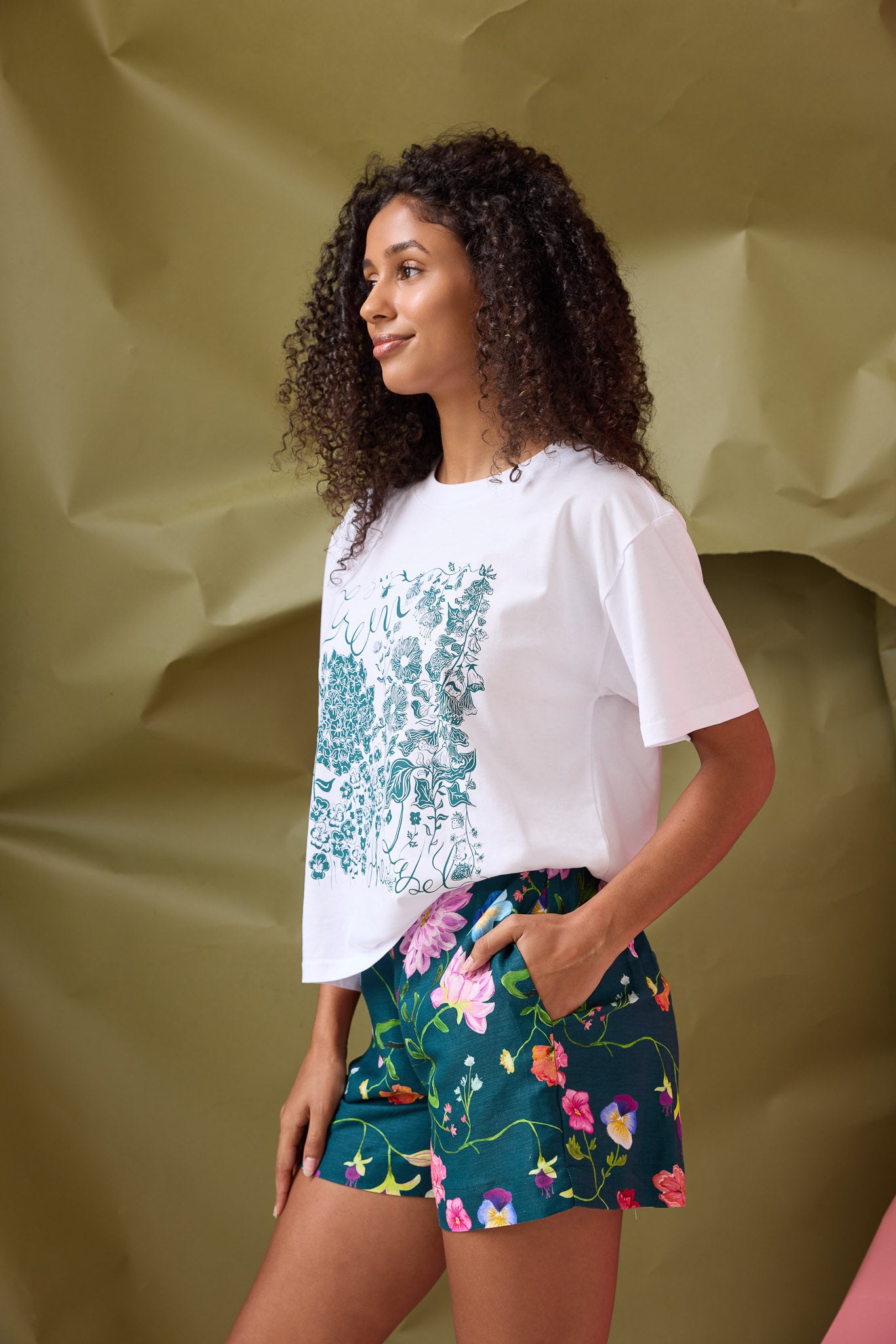 Novie Dreamscape Shorts- Forest Green