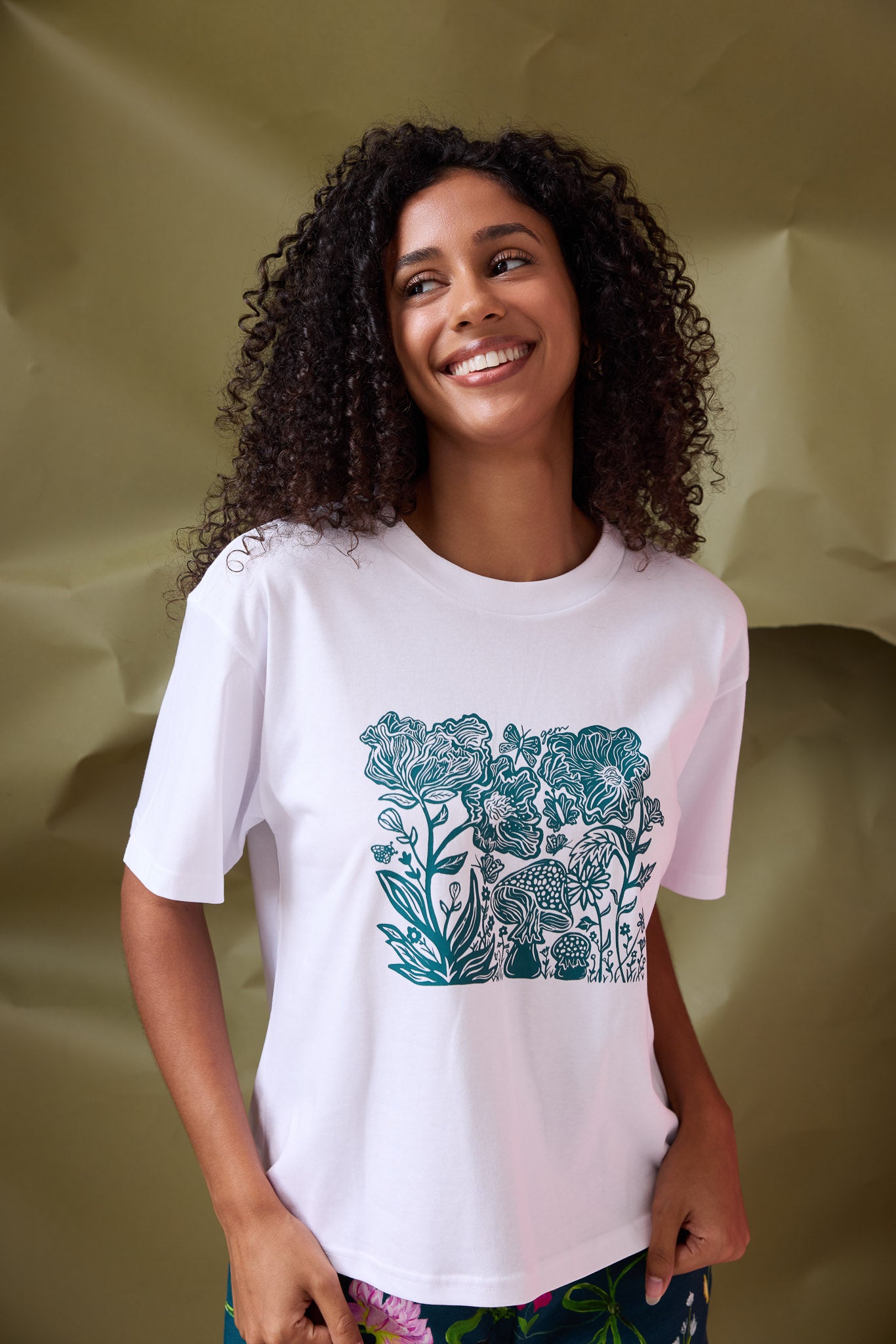 Flora Tee- Forest Green
