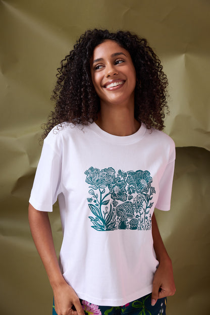 Flora Tee- Forest Green