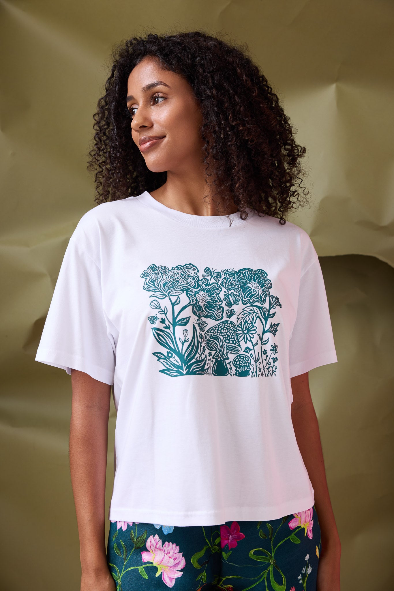 Flora Tee- Forest Green