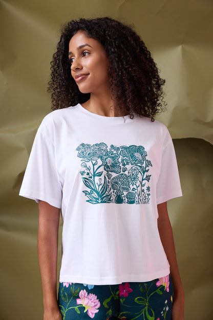 Flora Tee- Forest Green