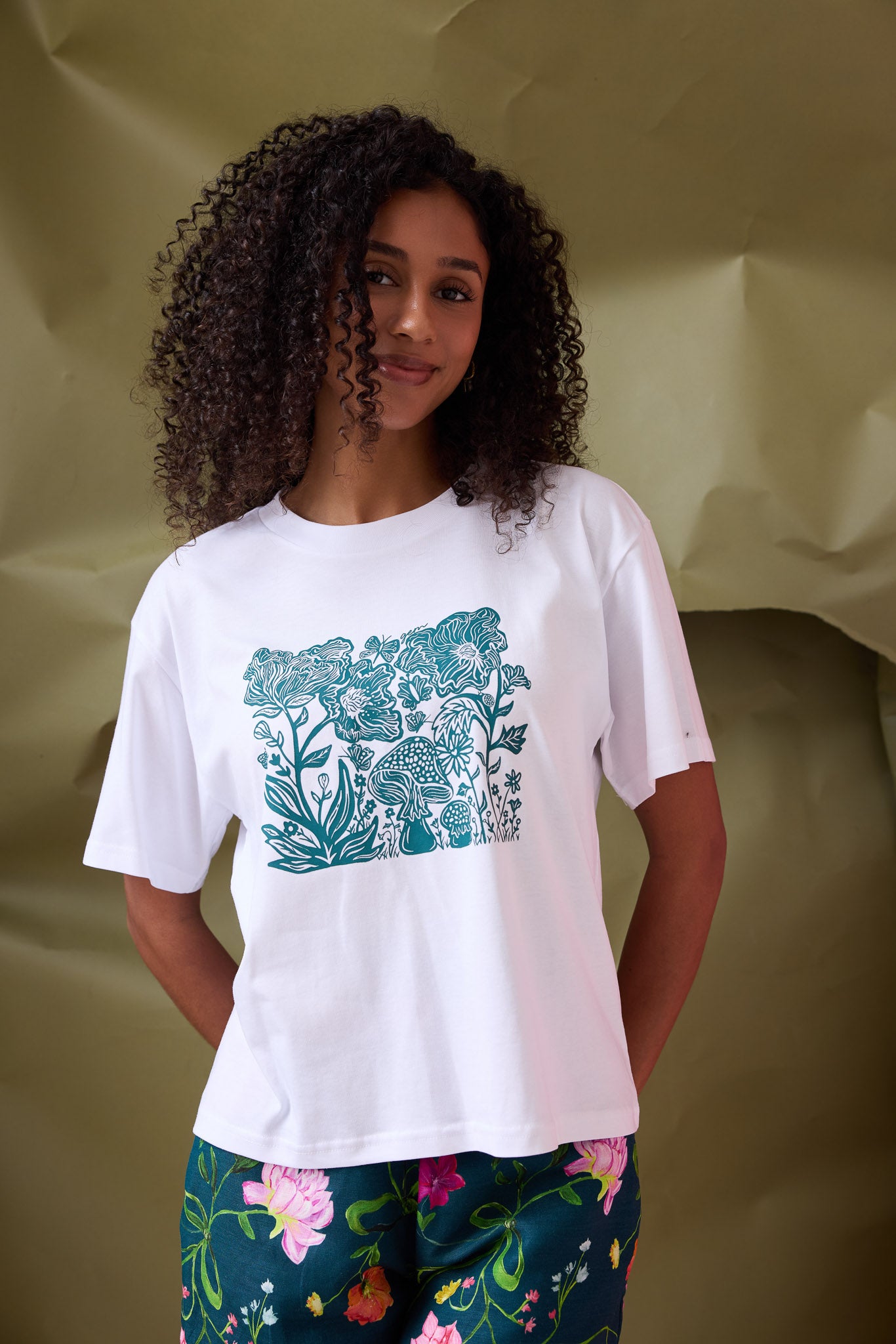 Flora Tee- Forest Green