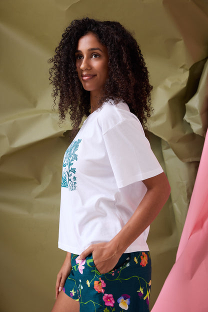 Flora Tee- Forest Green