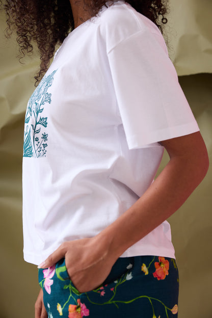 Flora Tee- Forest Green