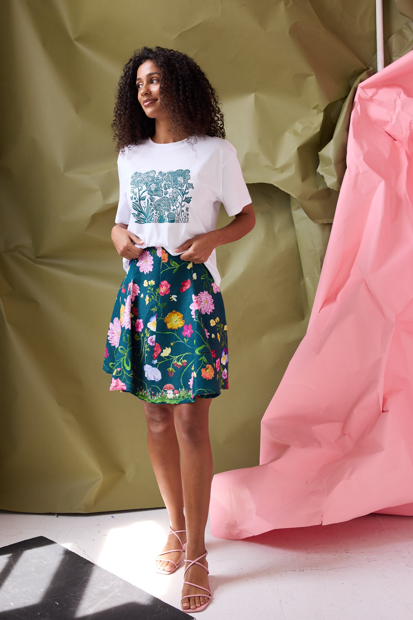 Lola Dreamscape Mini Skirt- Forest Green