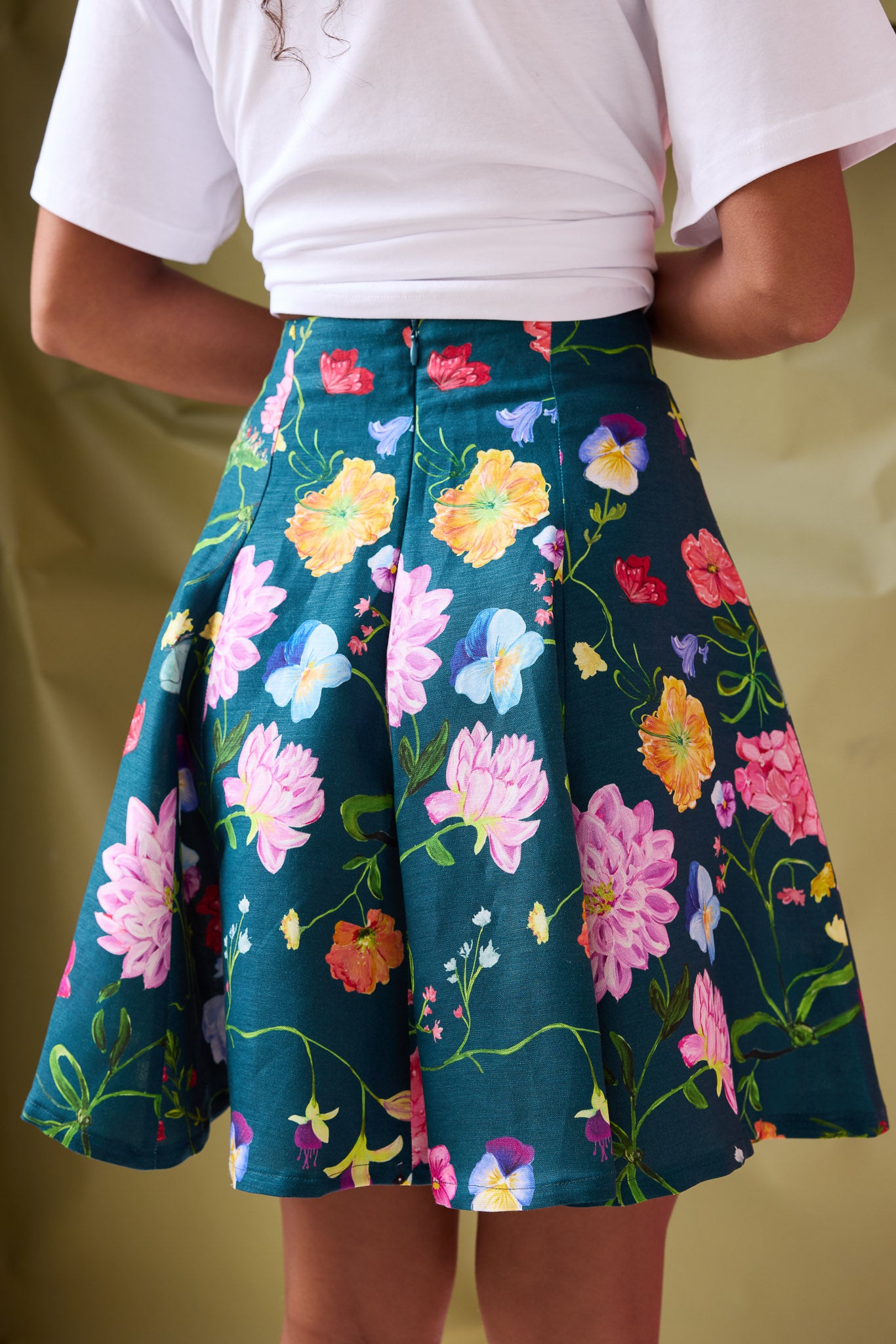 Lola Dreamscape Mini Skirt- Forest Green