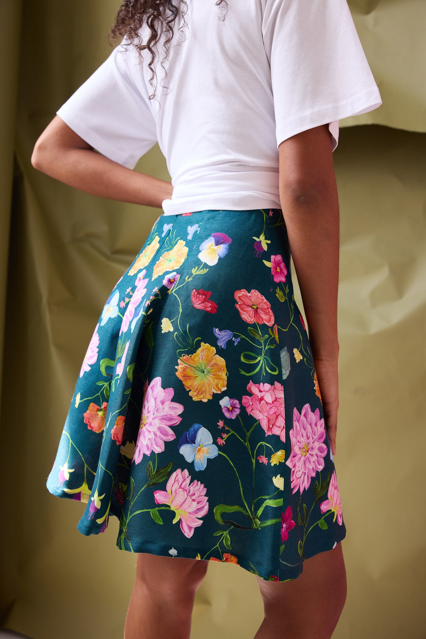 Lola Dreamscape Mini Skirt- Forest Green