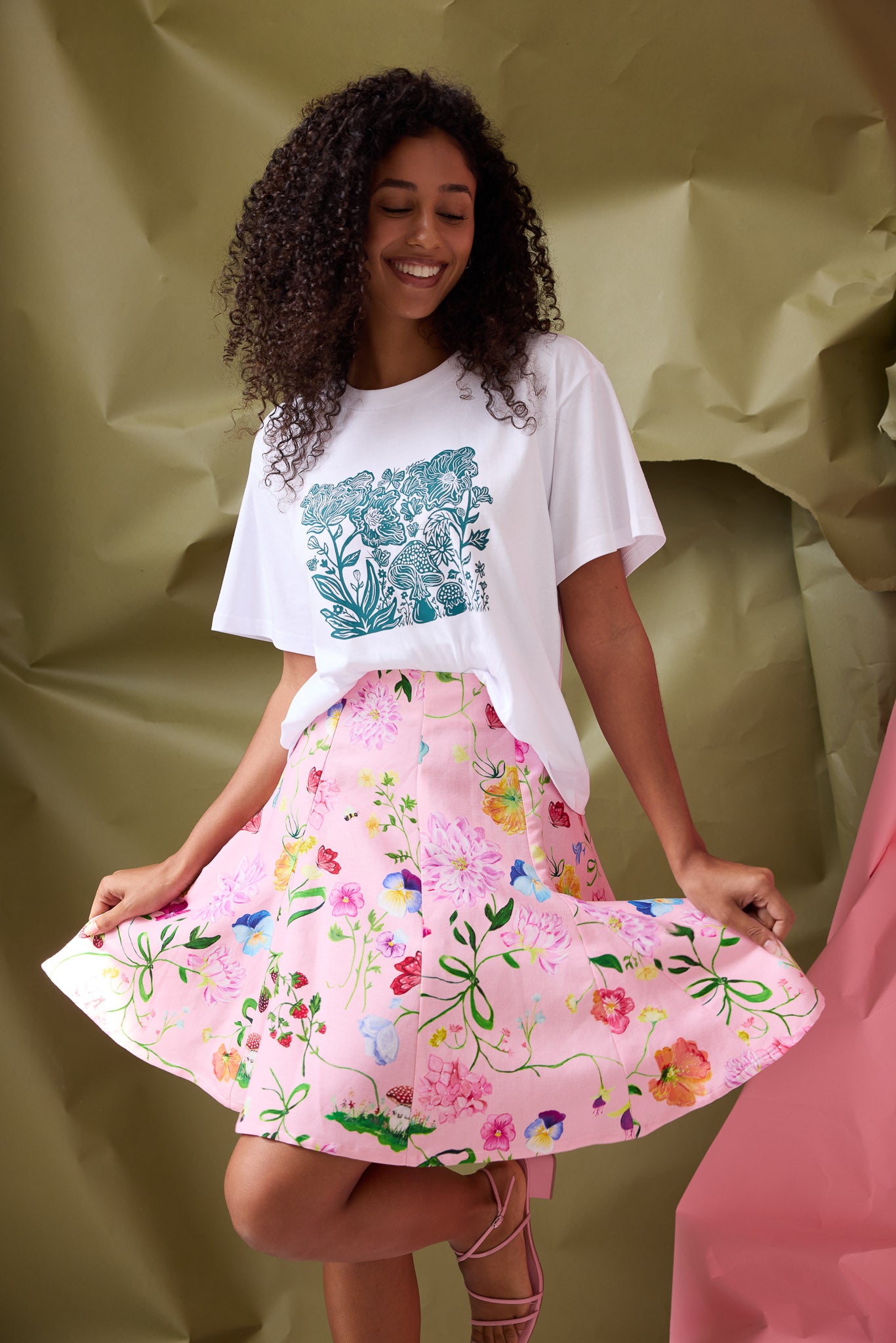 Lola Dreamscape Mini Skirt- Pink