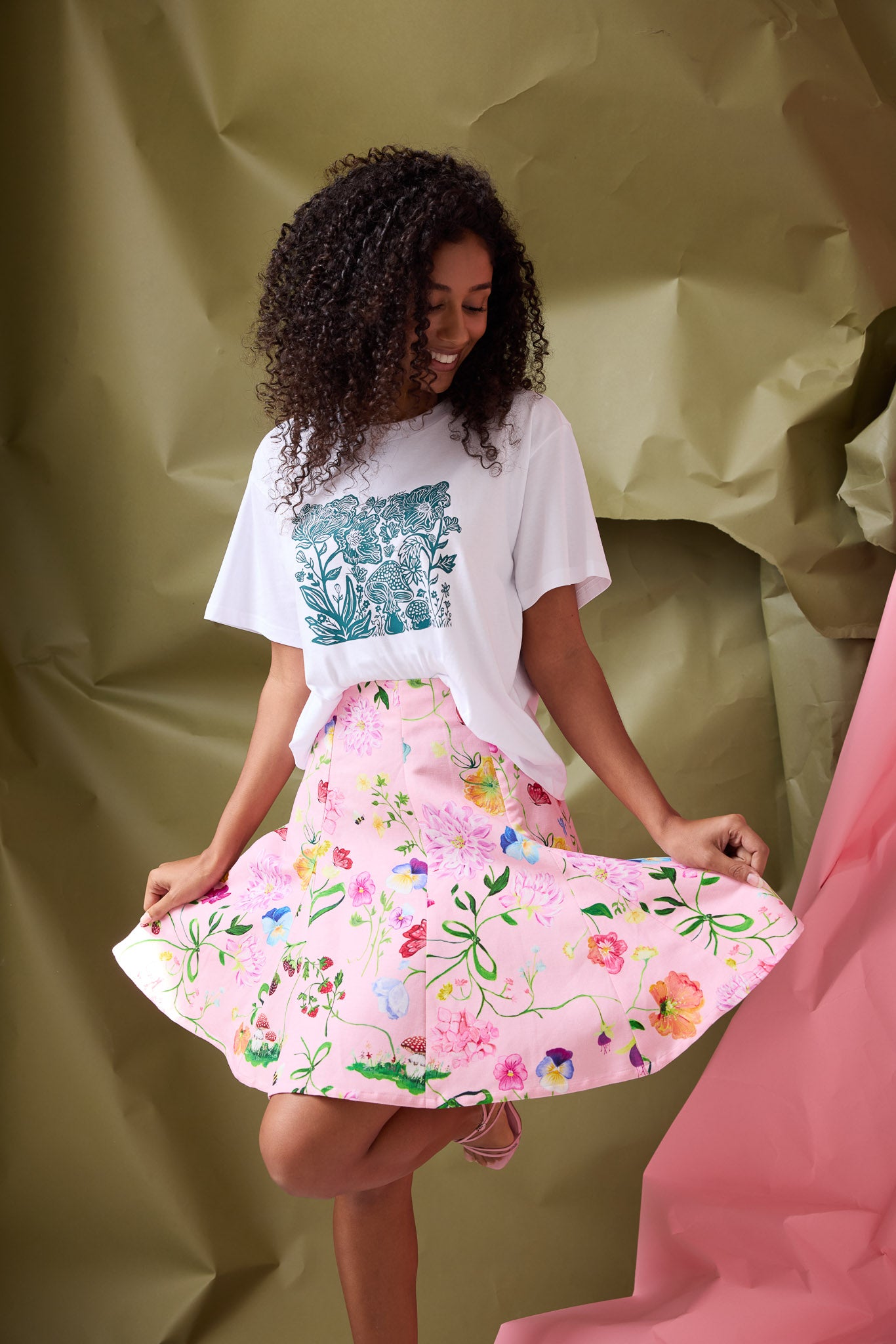 Lola Dreamscape Mini Skirt- Pink