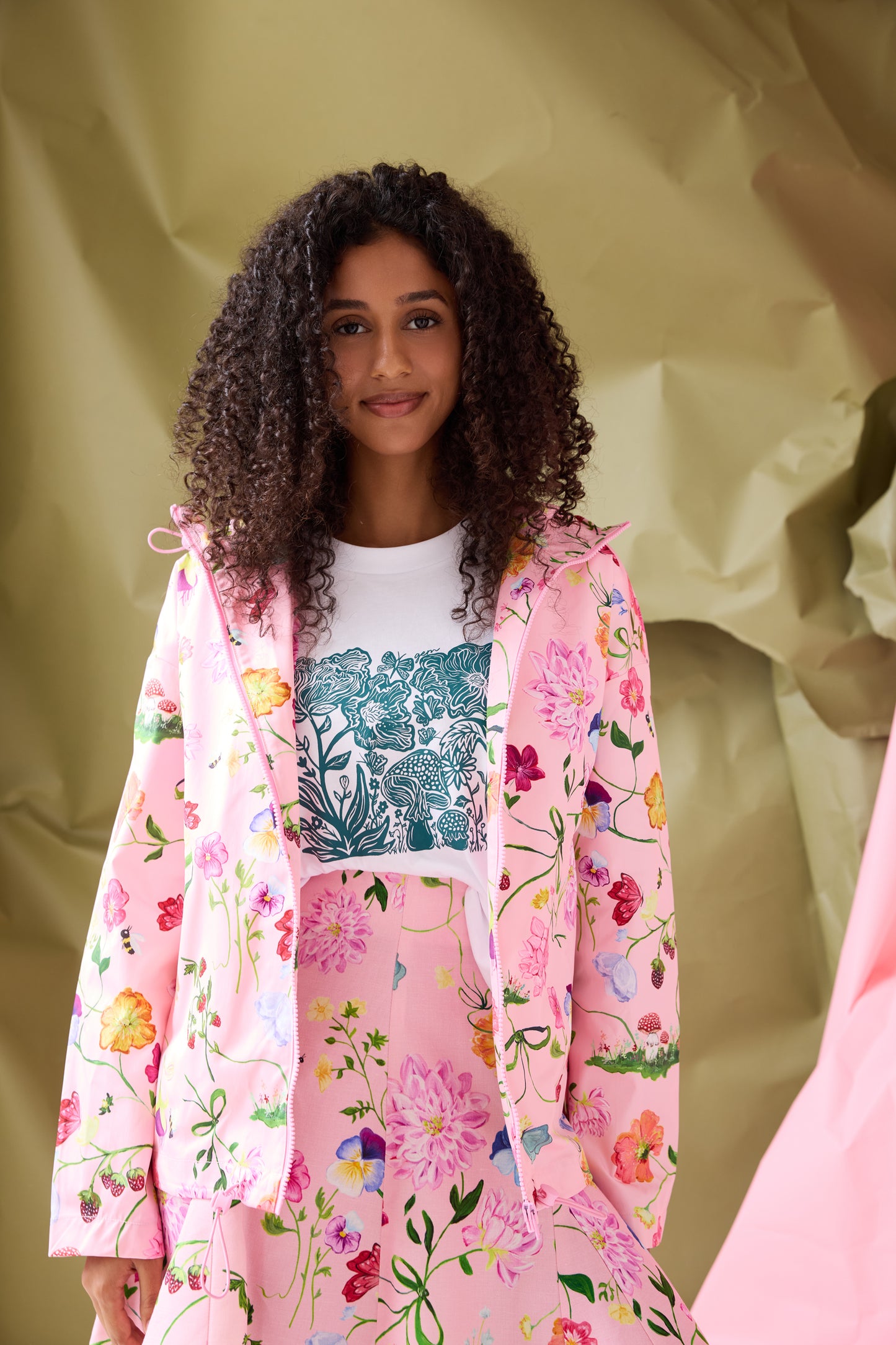 Dreamscape Raincoat - Rosy Pink