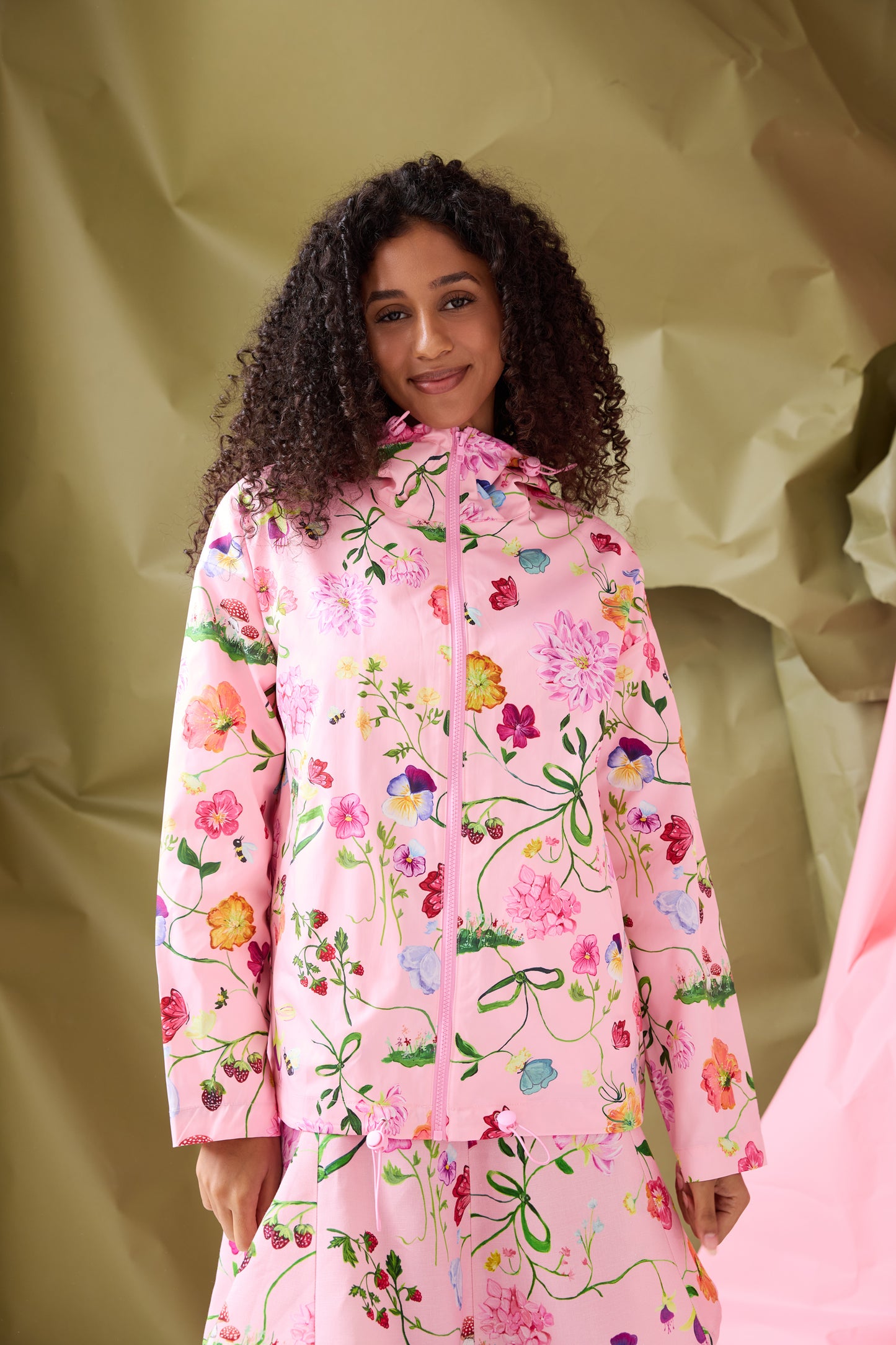 Dreamscape Raincoat - Rosy Pink