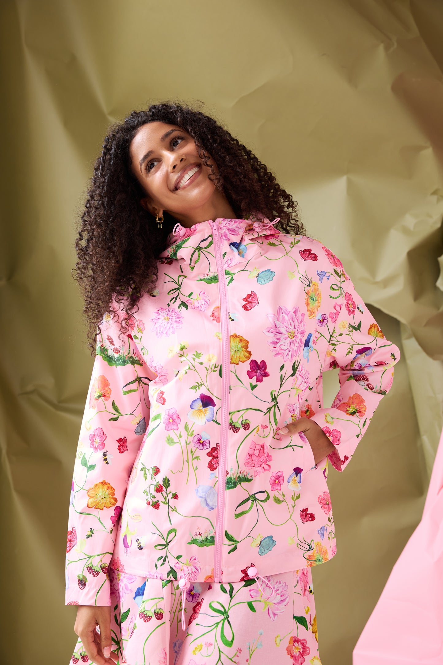 Dreamscape Raincoat - Rosy Pink