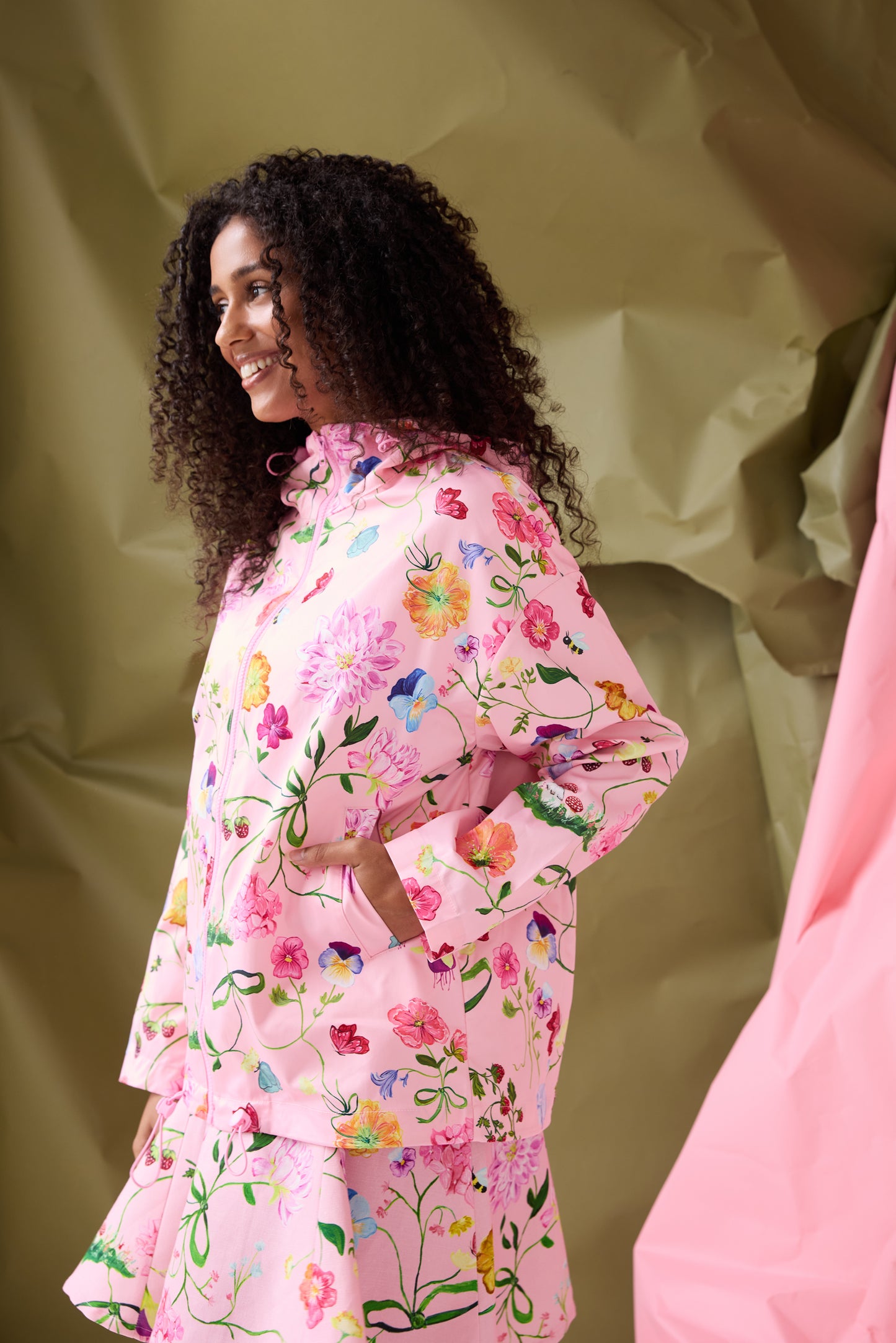 Dreamscape Raincoat - Rosy Pink