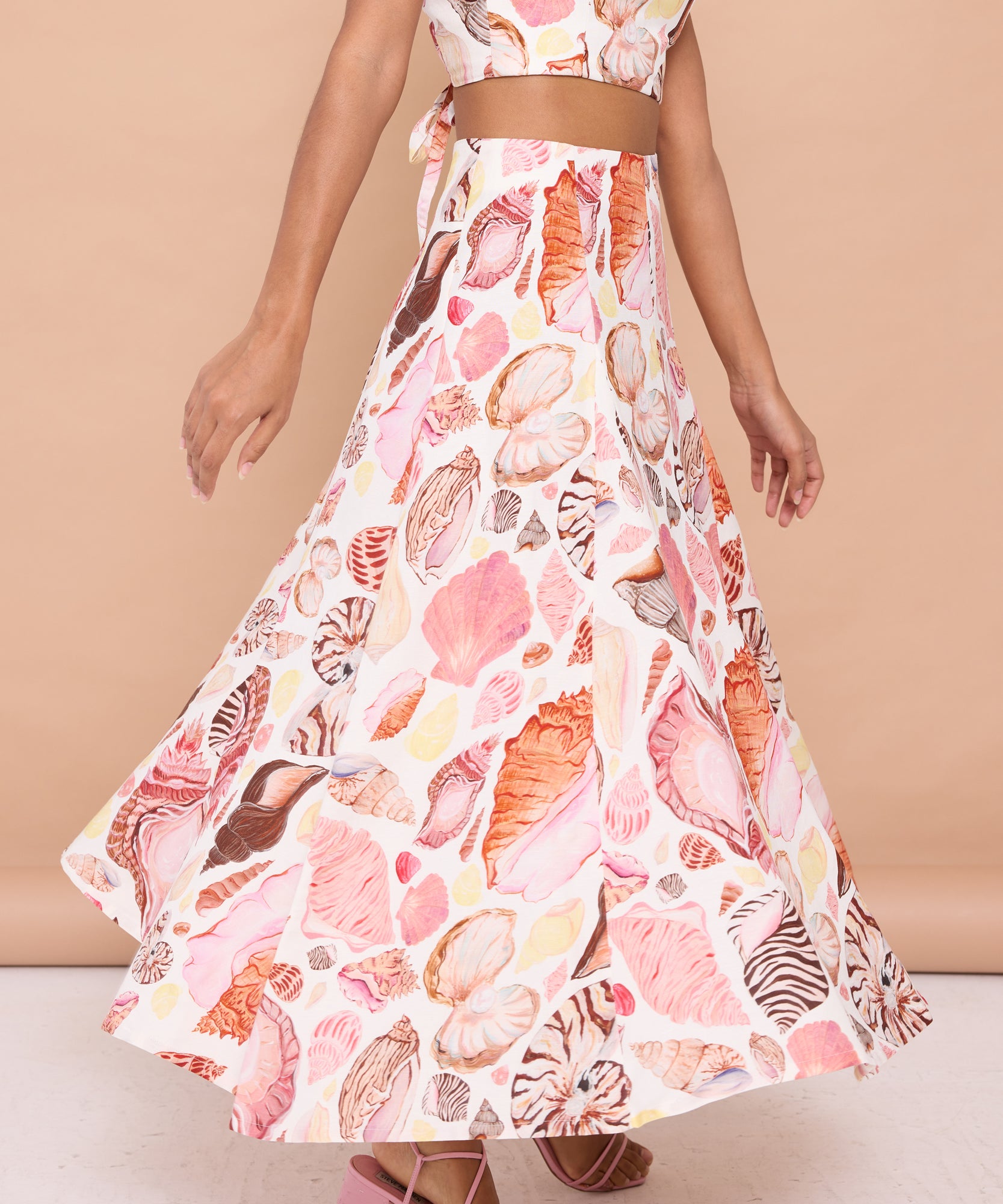 Abi Midi Skirt - White Seashell