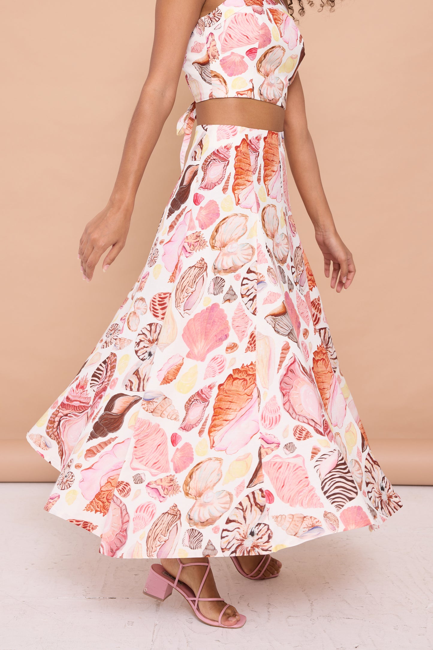 Abi Midi Skirt - White Seashell