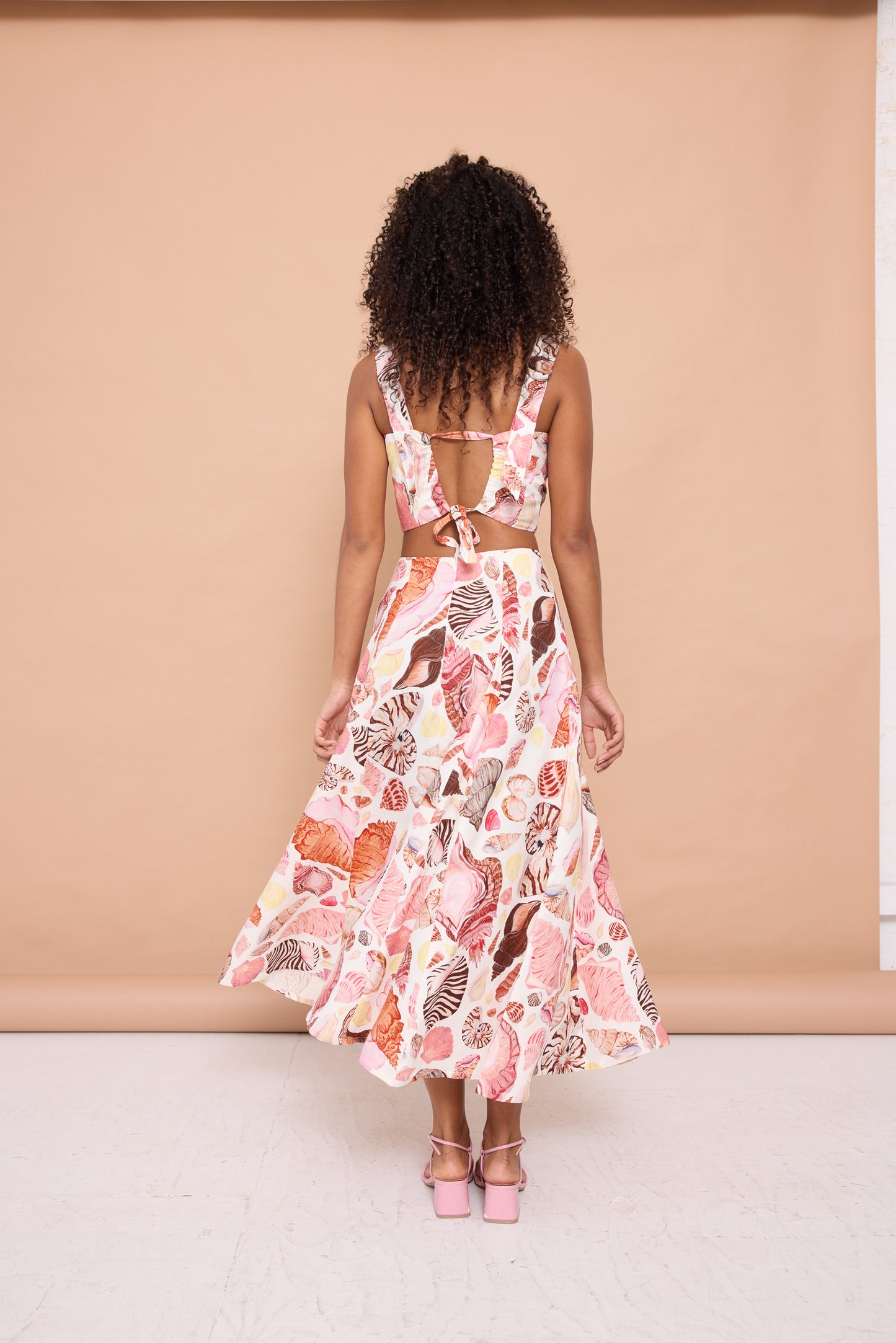 Abi Midi Skirt - White Seashell