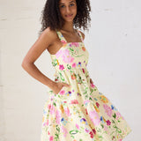 Dreamscape Ginny Tiered Mini Dress - Butter Yellow
