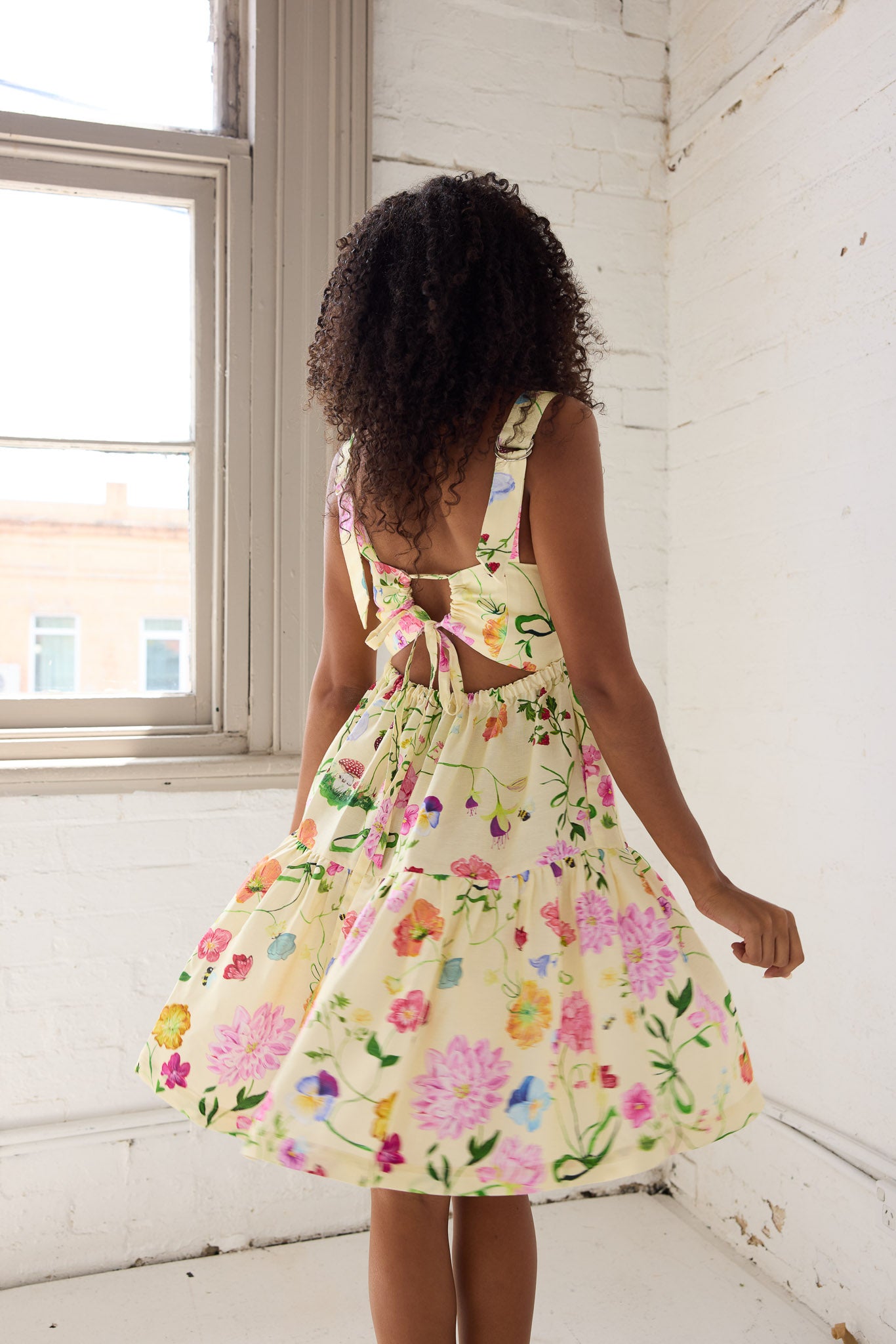 Dreamscape Ginny Tiered Mini Dress - Butter Yellow