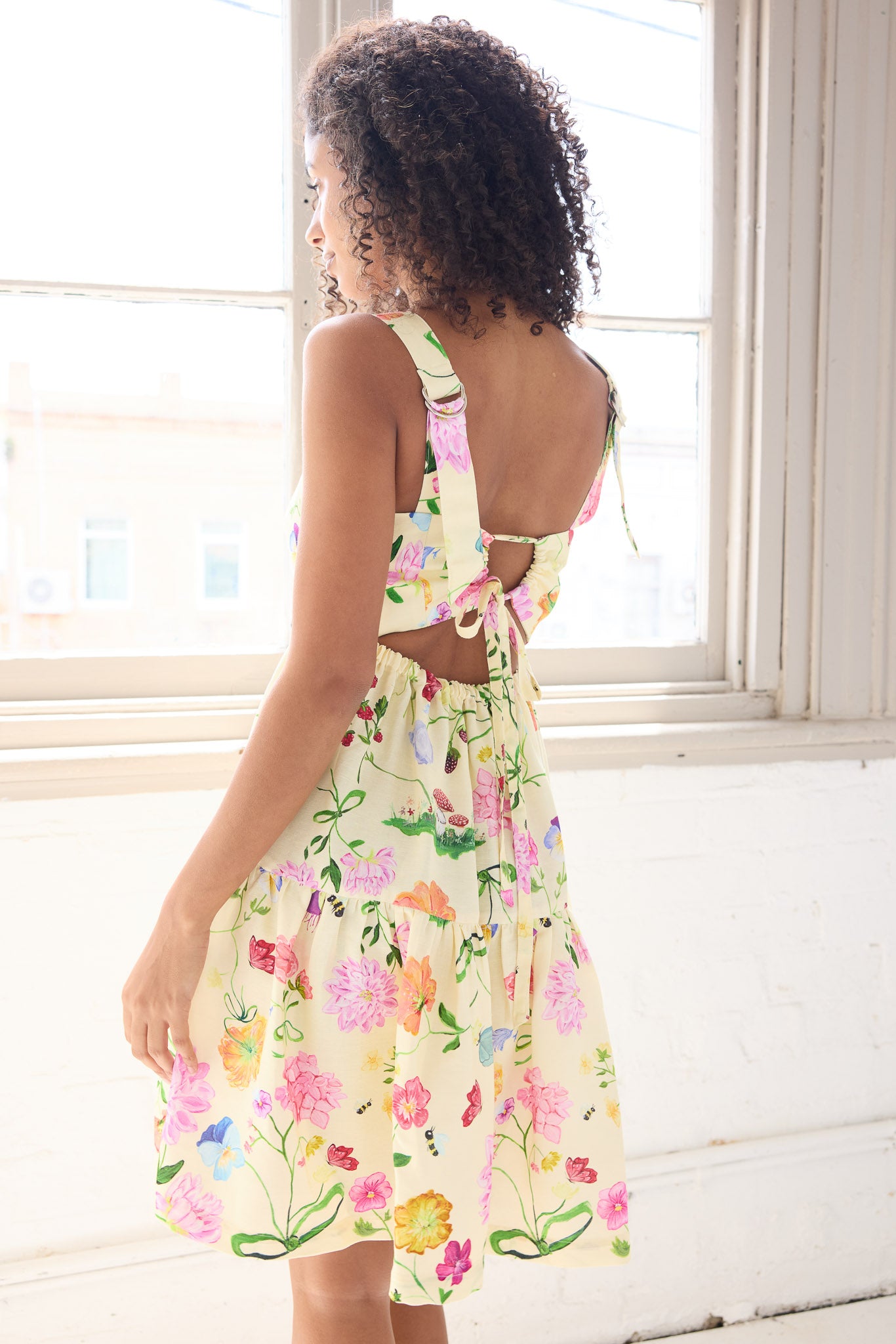 Dreamscape Ginny Tiered Mini Dress - Butter Yellow