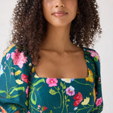Lila Dreamscape Midi Dress- Forest Green