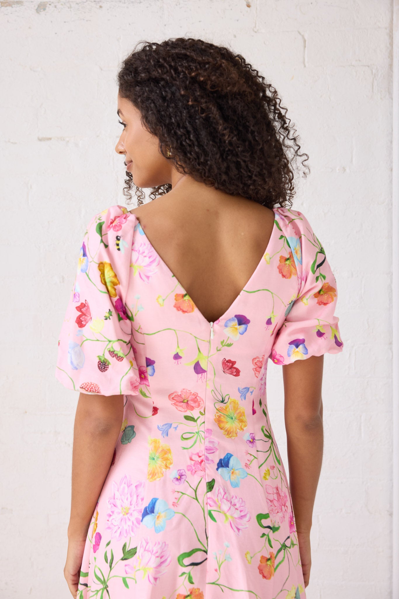 Lila Dreamscape Midi Dress- Rosy Pink