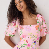 Lila Dreamscape Midi Dress- Rosy Pink