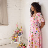 Lila Dreamscape Midi Dress- Rosy Pink