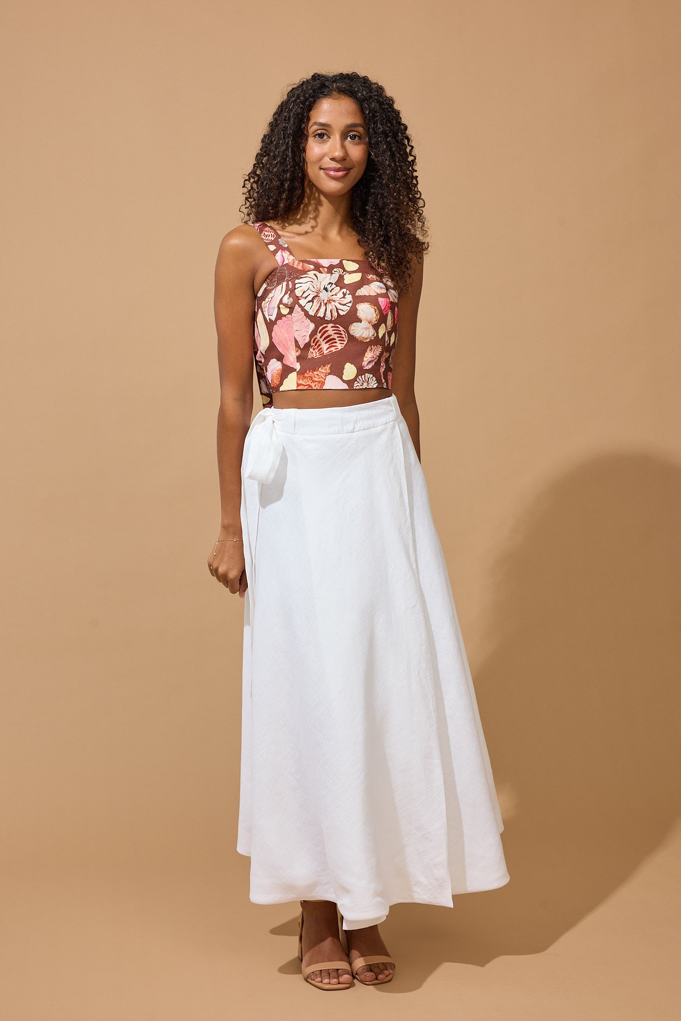 Lola Wrap Skirt - White Linen