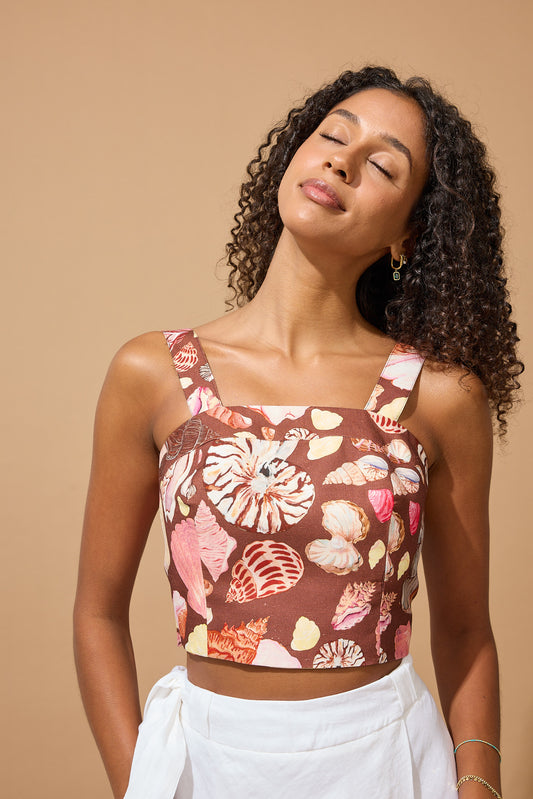 Lottie Crop - Chocolate Seashell