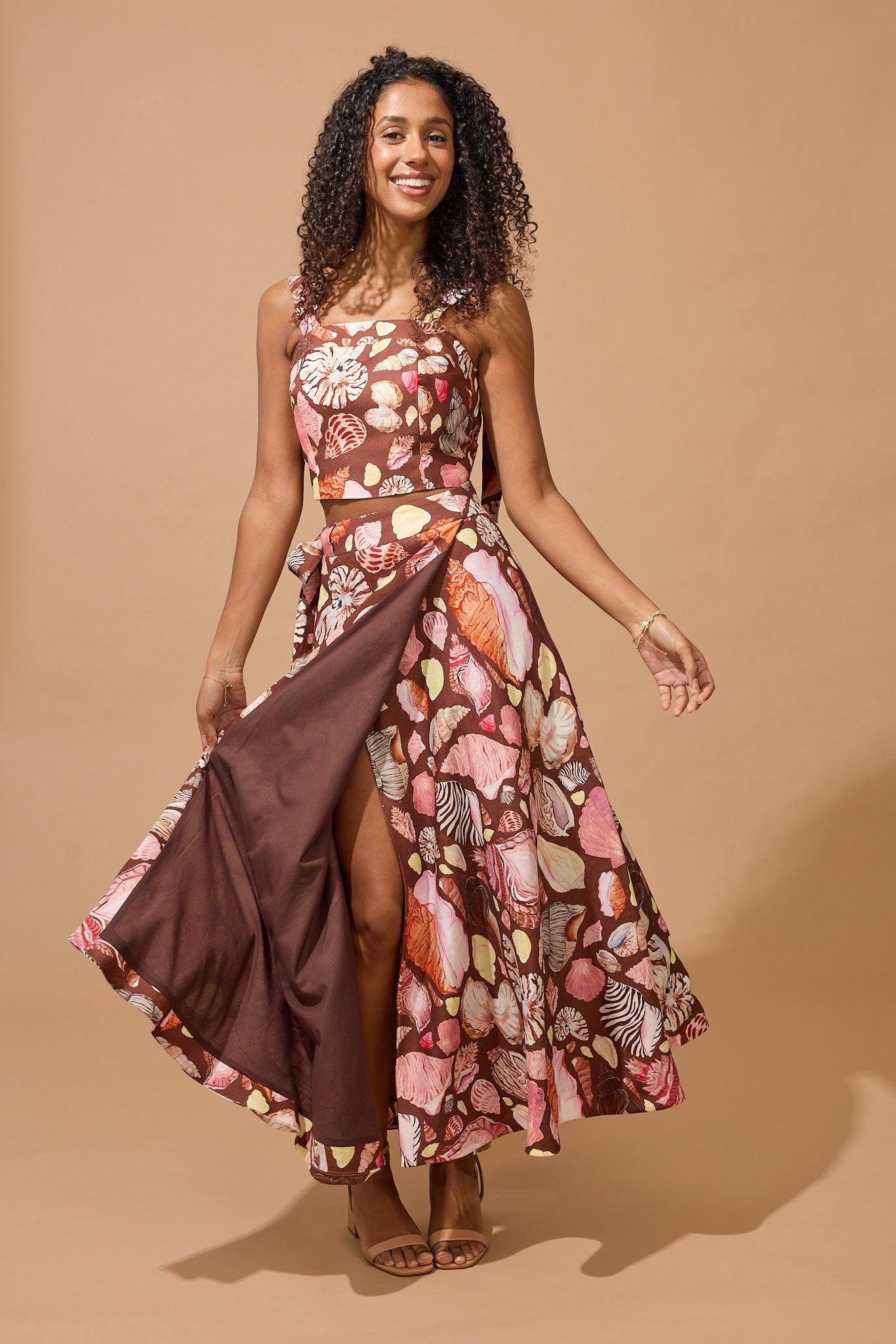 Lola Wrap Skirt - Chocolate Seashell