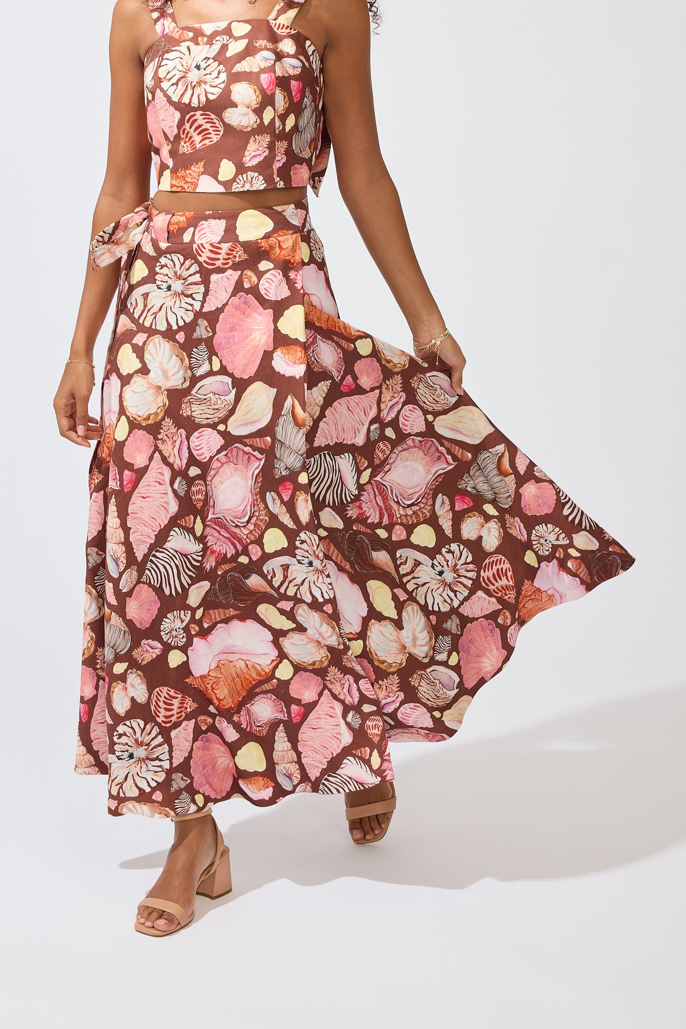 Lola Wrap Skirt - Chocolate Seashell