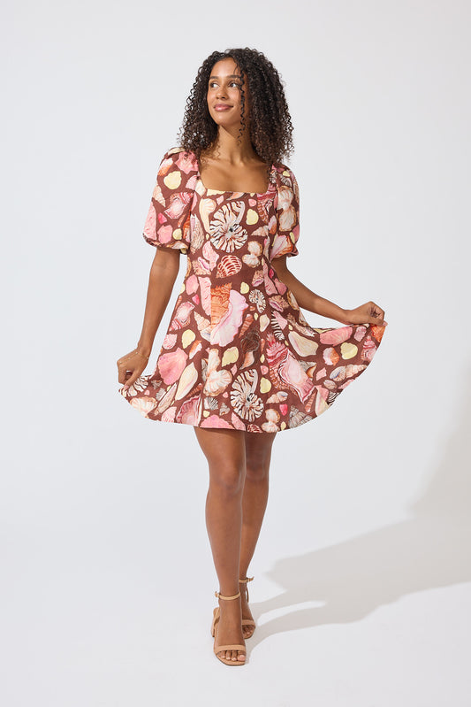 Scout Mini Dress - Chocolate Seashell