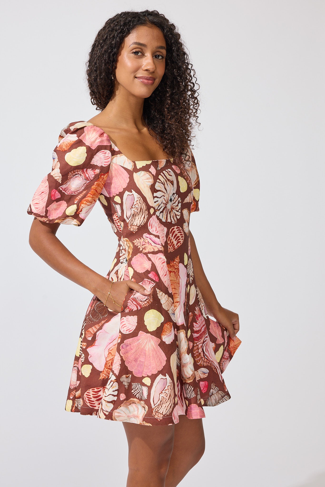 Scout Mini Dress - Chocolate Seashell