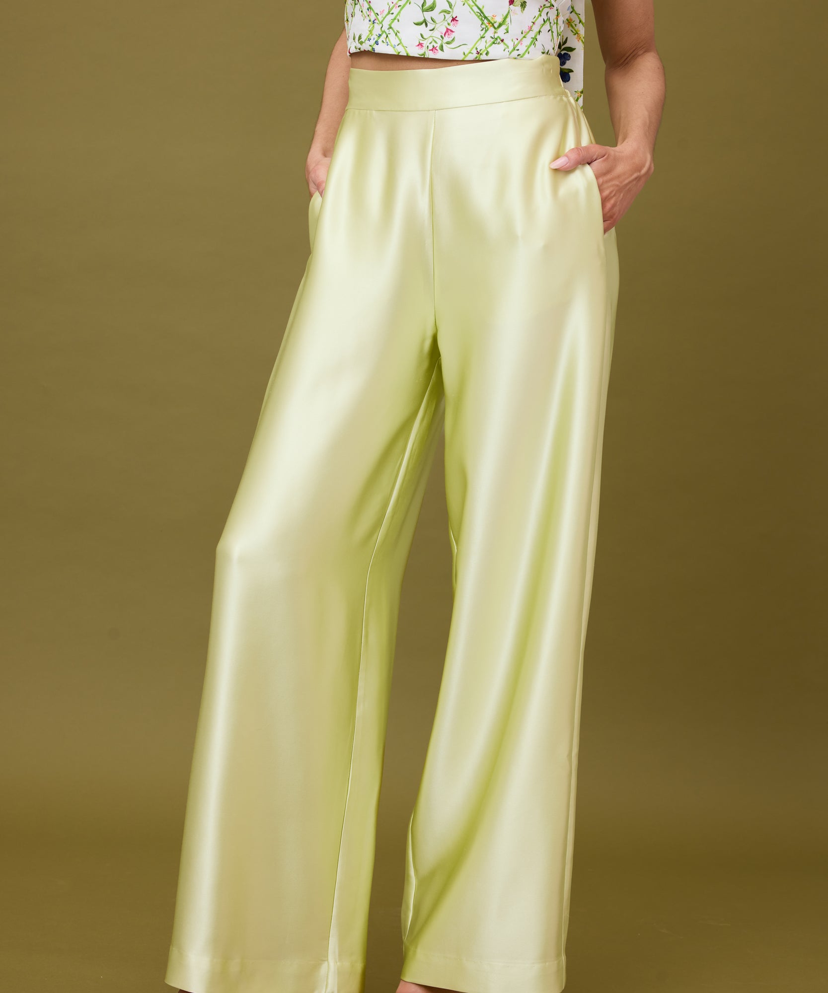 Willow Pants - Lime Silk