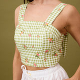 Lottie Crop - Picnic Linen