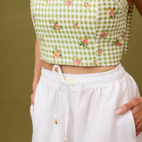 Lottie Crop - Picnic Linen