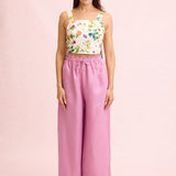 Posie Pants - Pink Linen